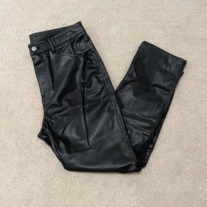 H&M Faux Leather Straight Leg Pants